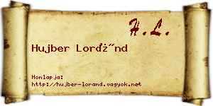 Hujber Loránd névjegykártya