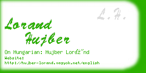 lorand hujber business card